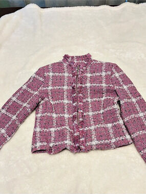DStudio Women's Plaid Boucle Jacket Size 12